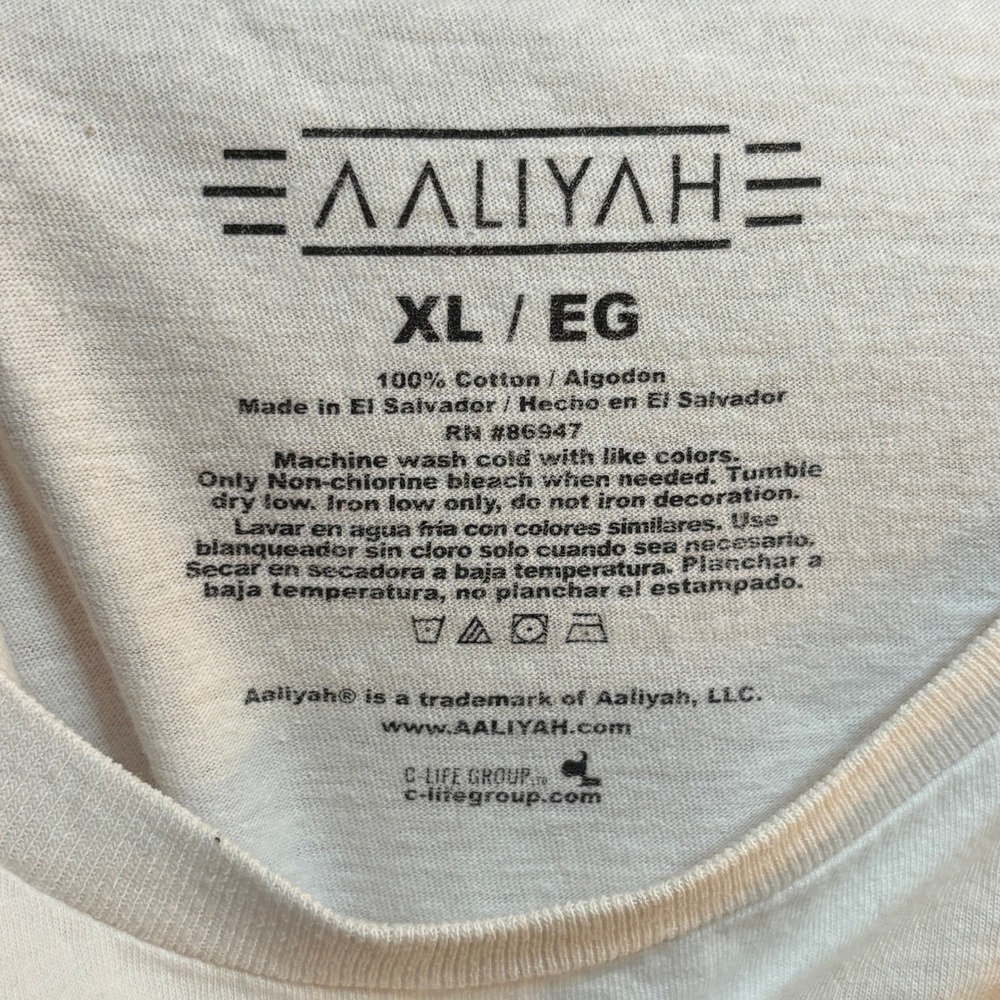 Aaliyah Princess‎ of R&B Graphic T-Shirt Mens XL White Cotton Short Sleeve Tee - Picture 3 of 6
